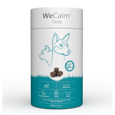 WeCalm Tasty – Supliment Calmant cu Gust Plăcut pentru Câini și Pisici, 30 Comprimate Masticabile – WePharm